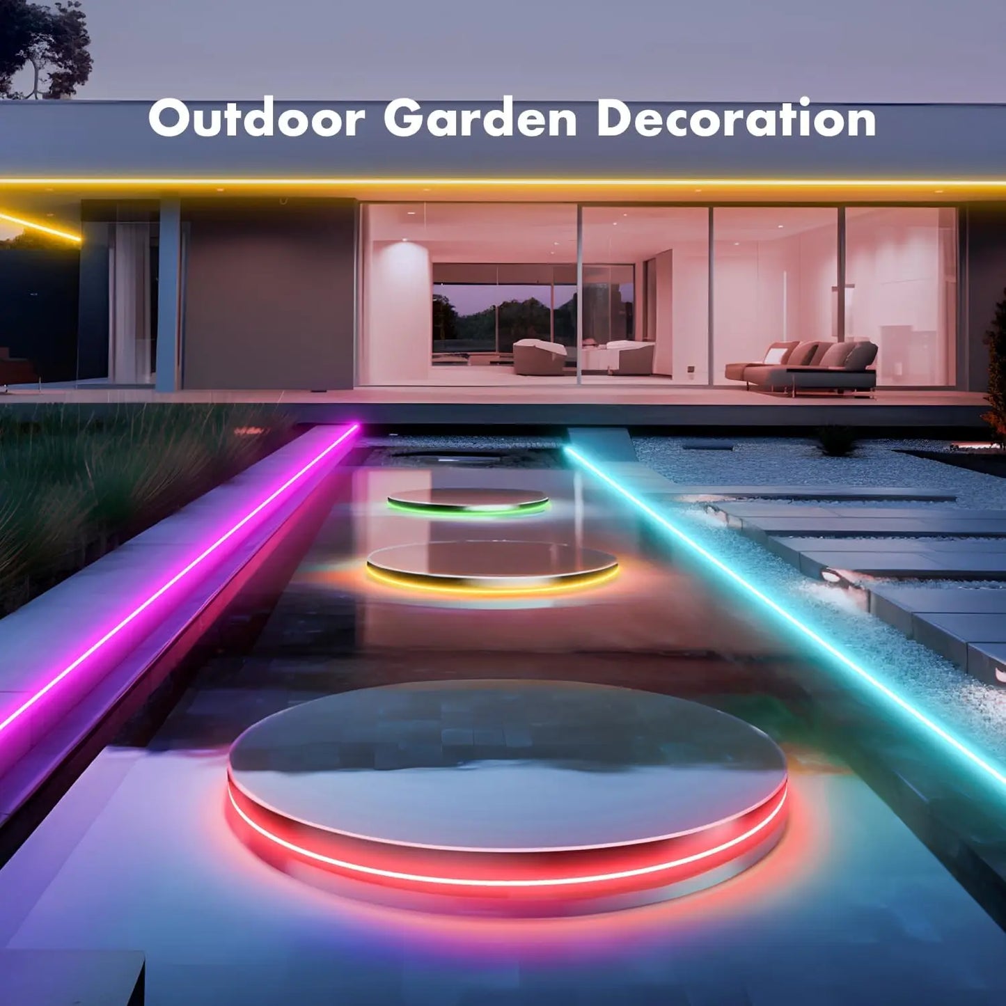 RGB LED Neon Light Strip (Remote & App Control) - Waterproof for Outdoor and Indoor Use