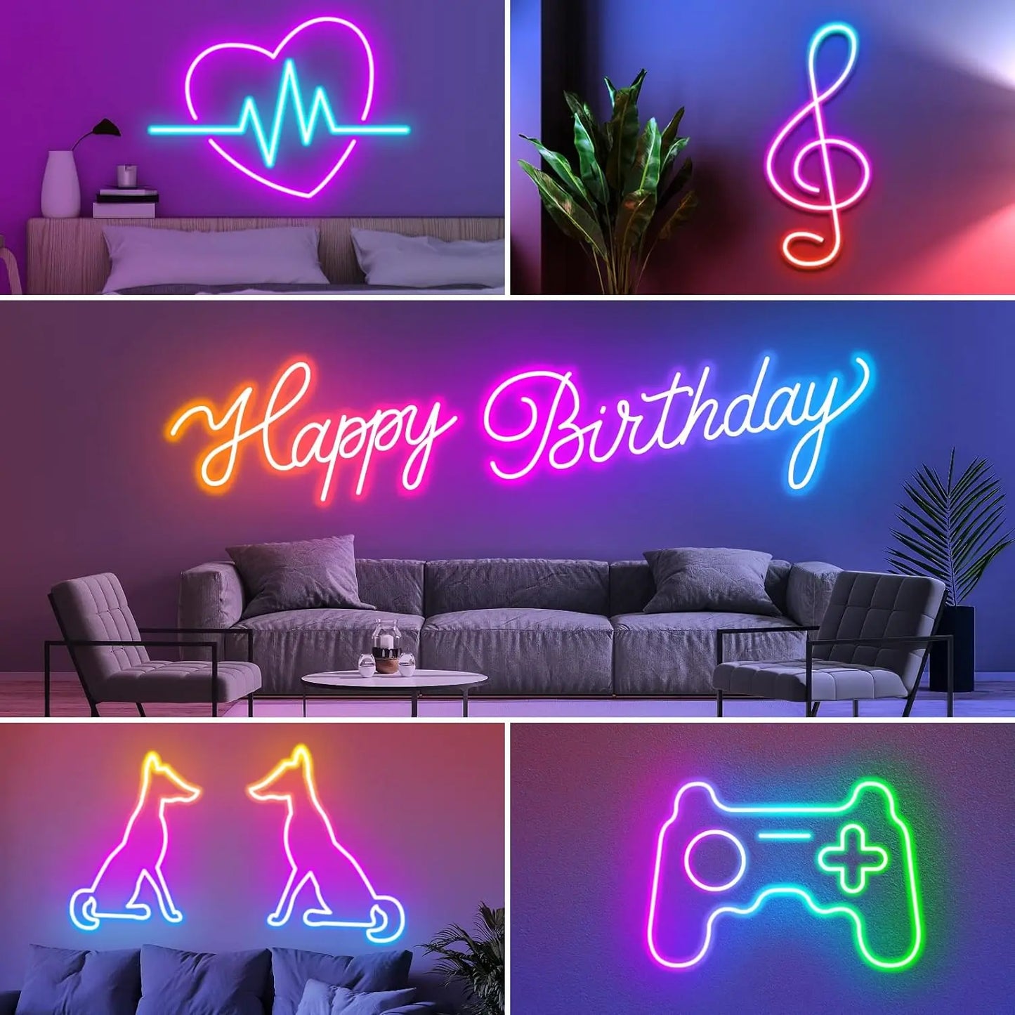 RGB LED Neon Light Strip (Remote & App Control) - Waterproof for Outdoor and Indoor Use