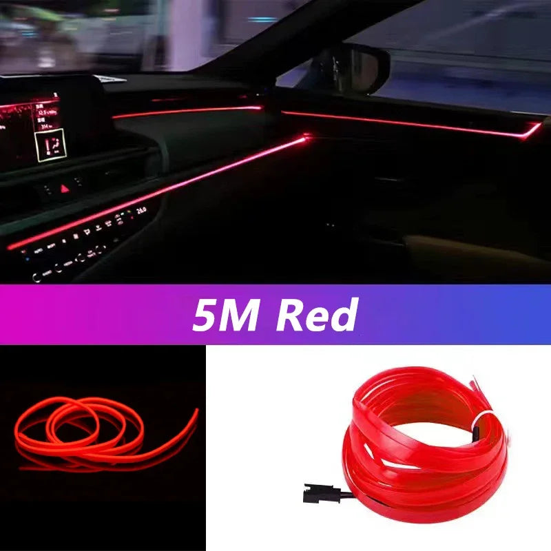 (5 meters/16.4 Ft) USB Ambient Light | Flexible EL Car Interior LED Strip
