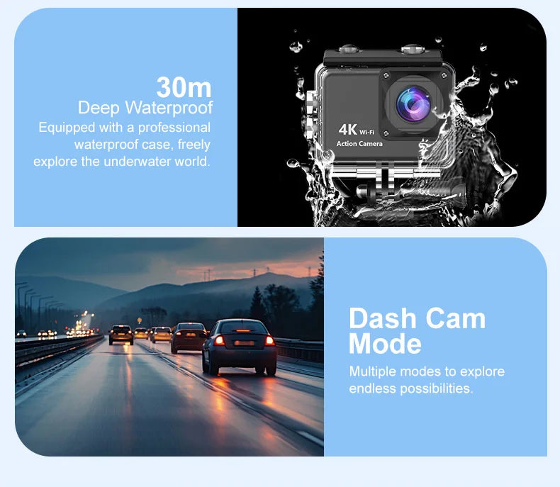 4K Ultra HD Sports Action Camera (Waterproof & WiFi) 30M . Export to Sheets