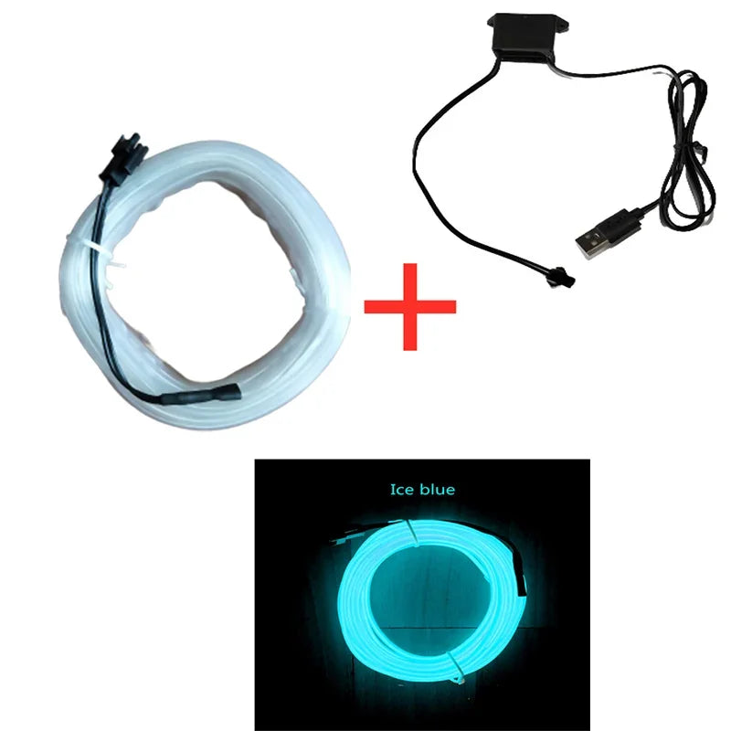(5 meters/16.4 Ft) USB Ambient Light | Flexible EL Car Interior LED Strip