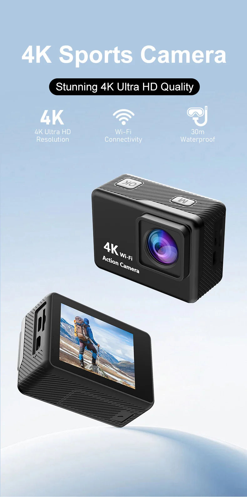 4K Ultra HD Sports Action Camera (Waterproof & WiFi) 30M . Export to Sheets