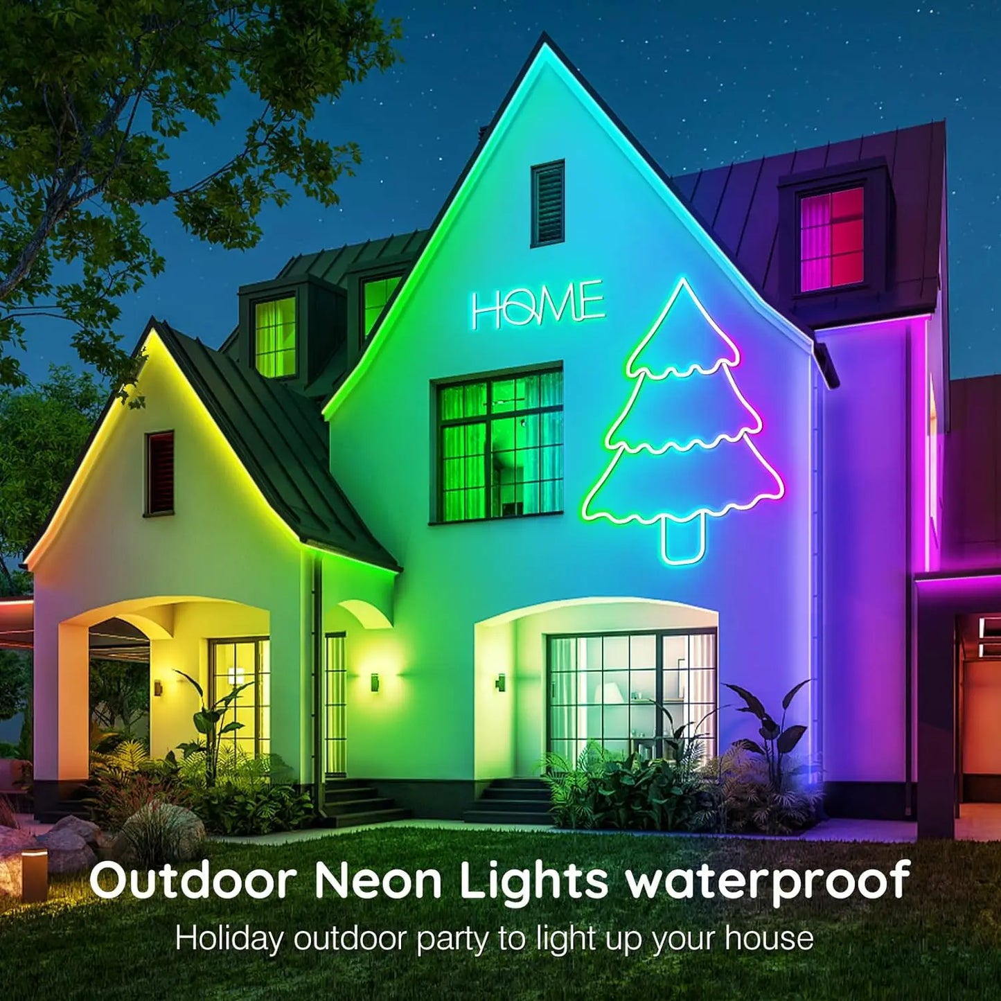 RGB LED Neon Light Strip (Remote & App Control) - Waterproof for Outdoor and Indoor Use