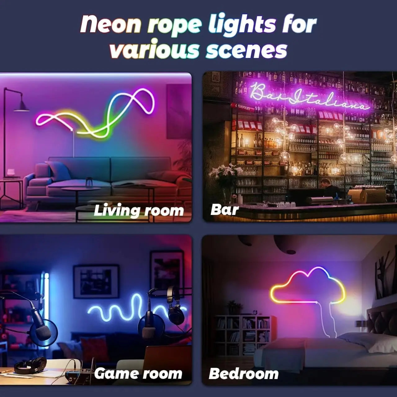 RGB LED Neon Light Strip (Remote & App Control) - Waterproof for Outdoor and Indoor Use