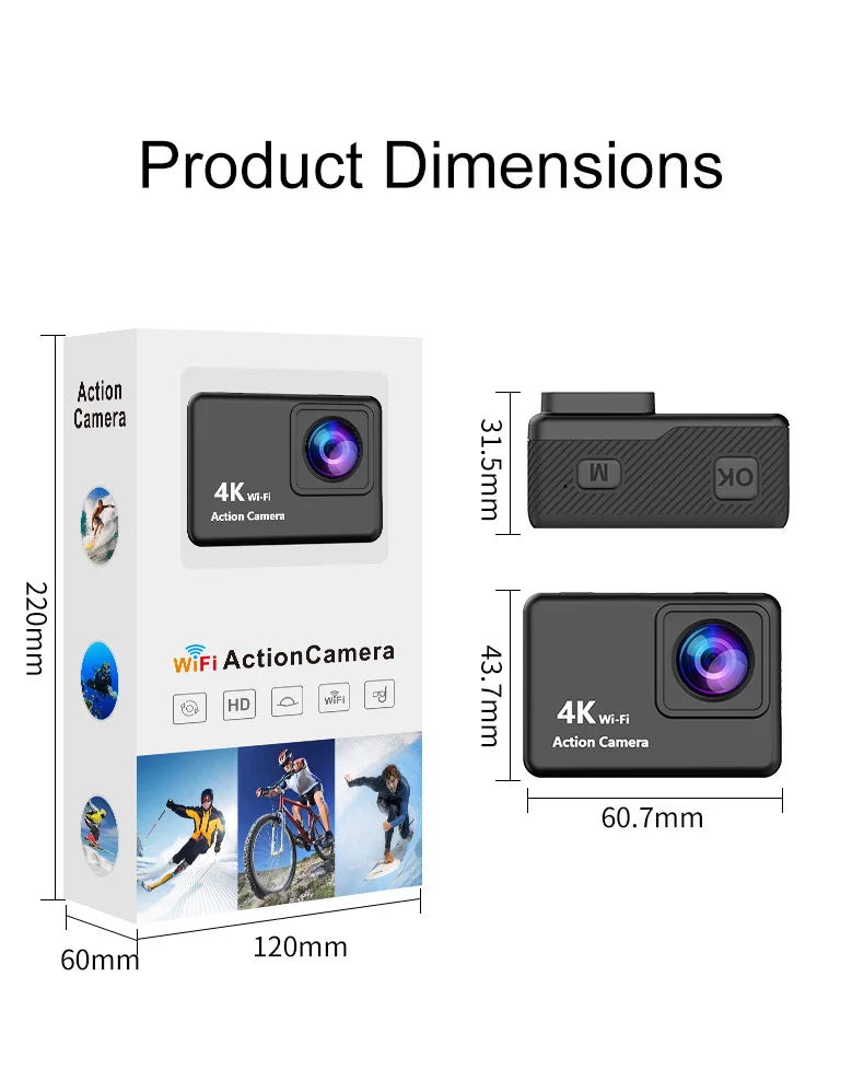 4K Ultra HD Sports Action Camera (Waterproof & WiFi) 30M . Export to Sheets