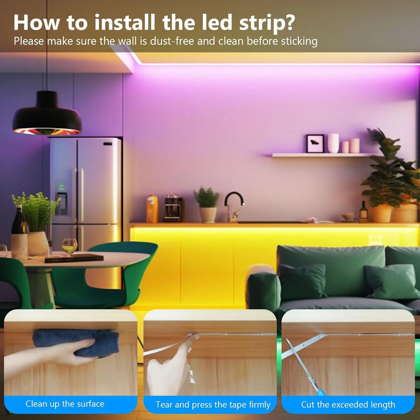 Pro-Grade Smart RGB LED Strip Lights | App & Remote Control Ambiance Lighting