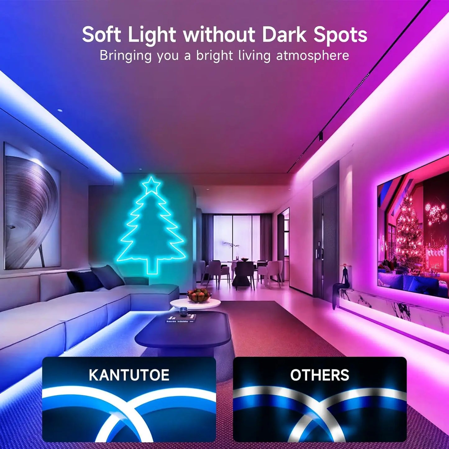 RGB LED Neon Light Strip (Remote & App Control) - Waterproof for Outdoor and Indoor Use