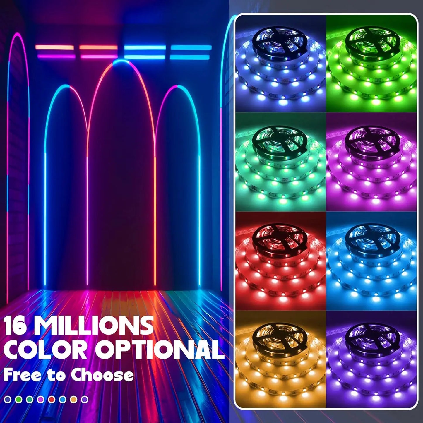 Pro-Grade Smart RGB LED Strip Lights | App & Remote Control Ambiance Lighting