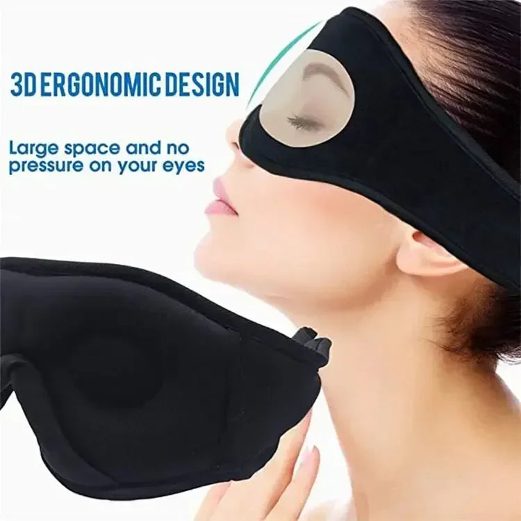 3D Bluetooth Sleep Mask Headphones: Zero Pressure & 100% Blackout.