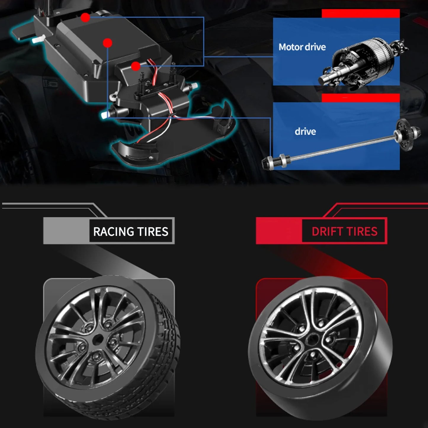 Extreme Drift RC Car: 1/16 Scale, 30km/h High Speed, 2.4GHz 4WD Race Ready (RTR).