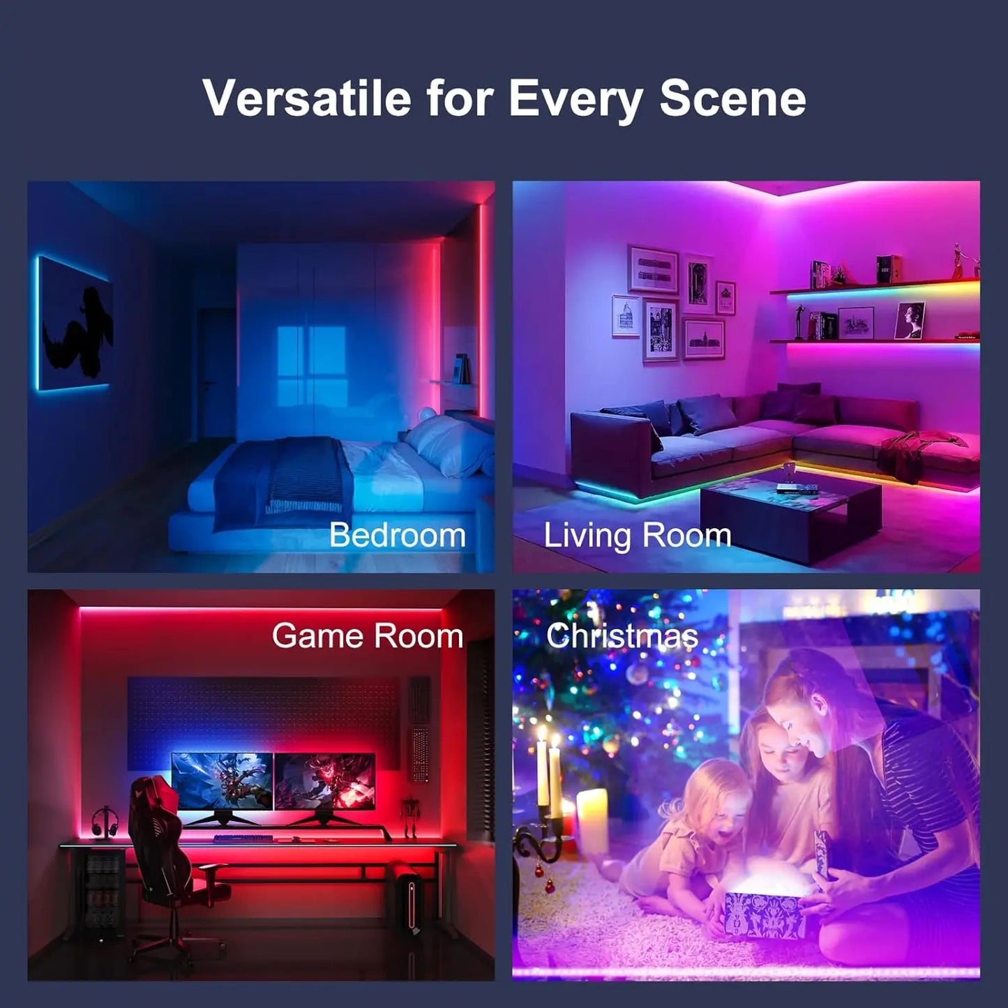 Pro-Grade Smart RGB LED Strip Lights | App & Remote Control Ambiance Lighting