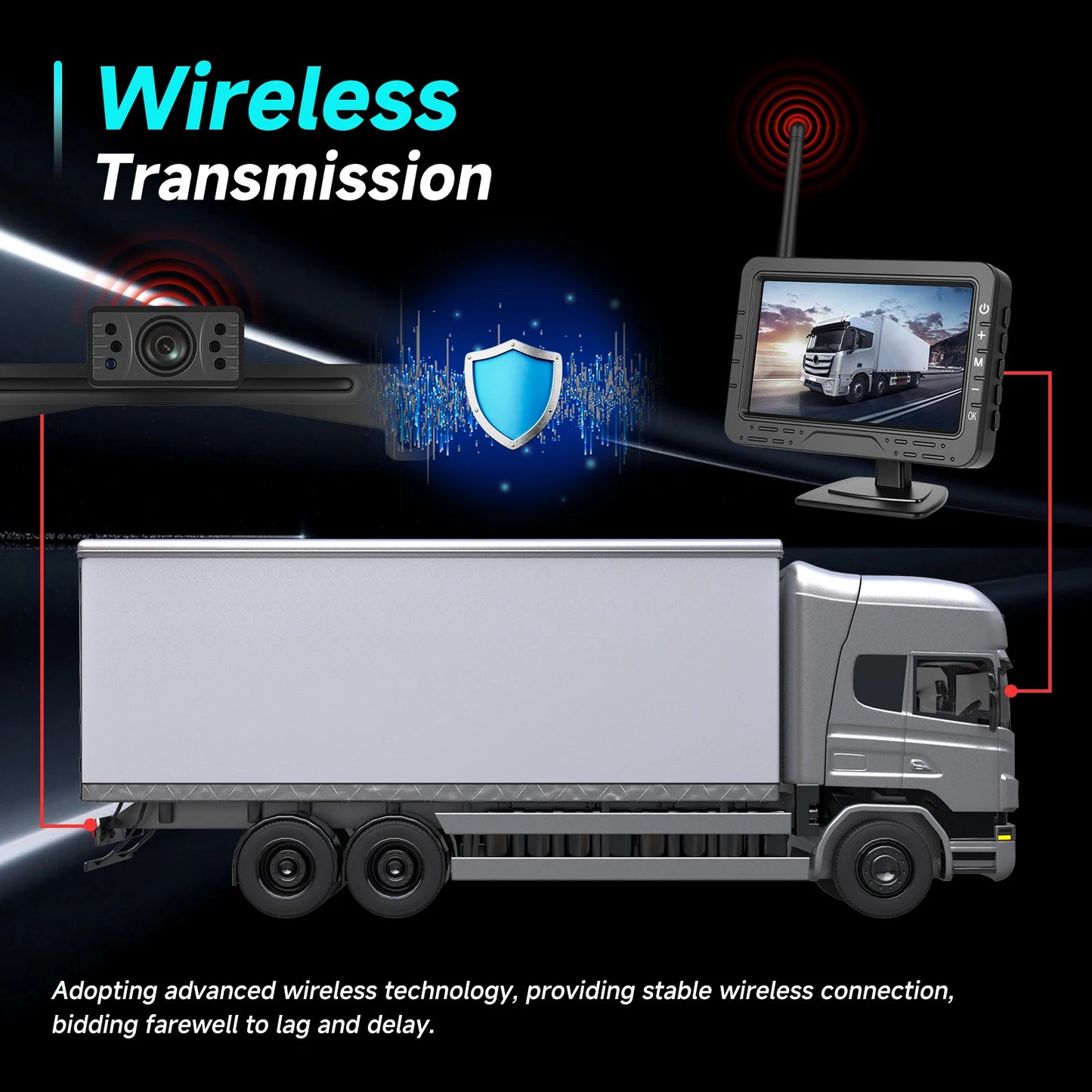 Wireless Backup Camera Kit: Easy-Install 4.3'' Monitor, IP68 Waterproof, HD Night Vision Reversing.