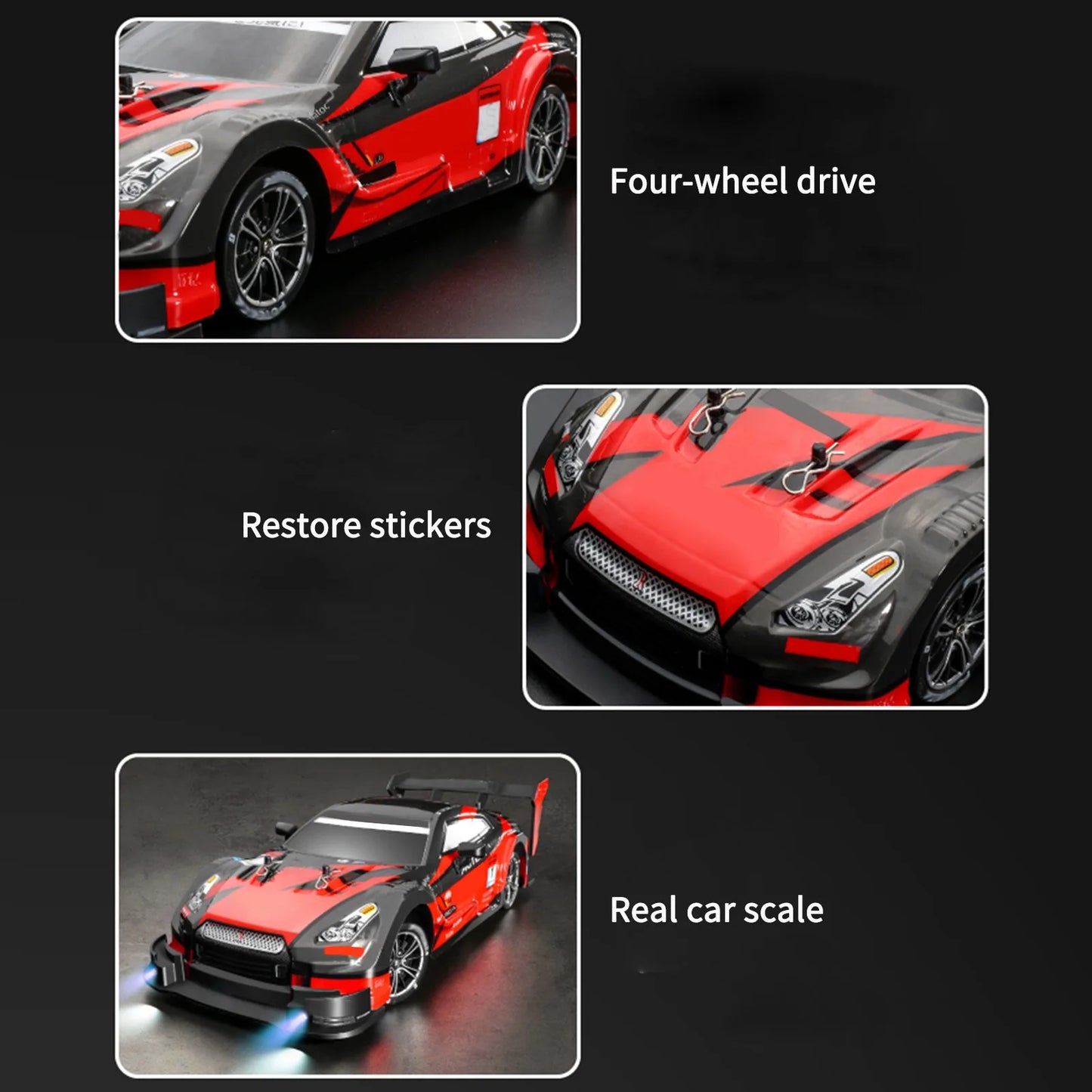 Extreme Drift RC Car: 1/16 Scale, 30km/h High Speed, 2.4GHz 4WD Race Ready (RTR).
