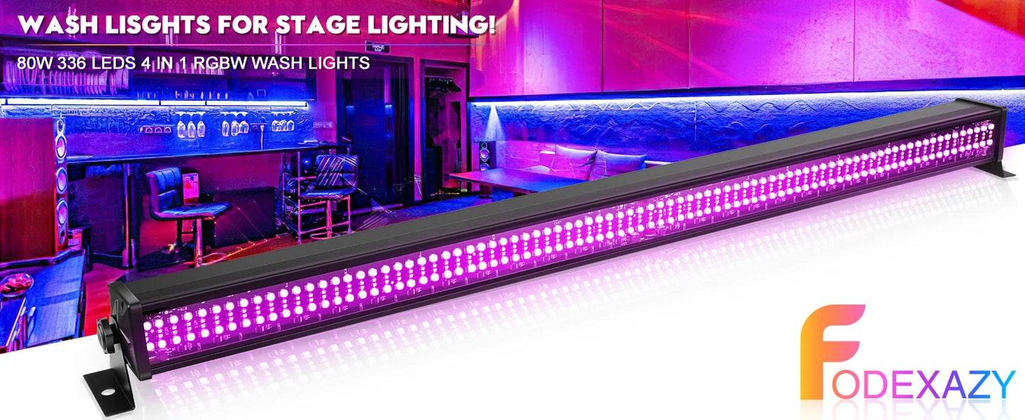 80W RGBW Wall Washer Light Bar: 336LEDs, 7000lm, IP65 Outdoor Stage & Building Floodlight. Export to Sheets