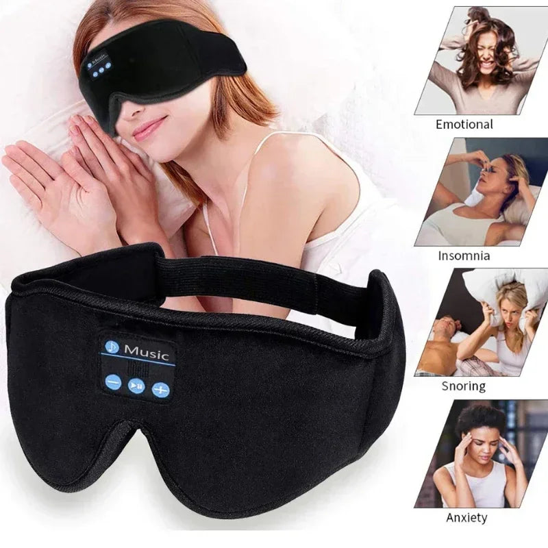 3D Bluetooth Sleep Mask Headphones: Zero Pressure & 100% Blackout.