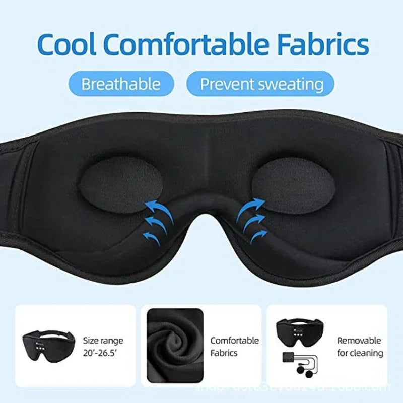 3D Bluetooth Sleep Mask Headphones: Zero Pressure & 100% Blackout.