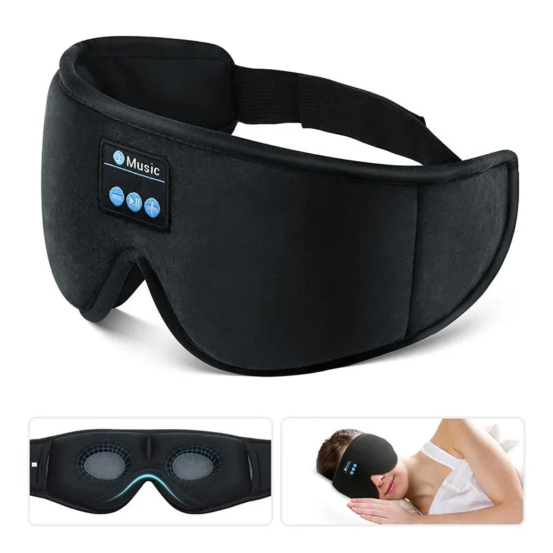 3D Bluetooth Sleep Mask Headphones: Zero Pressure & 100% Blackout.