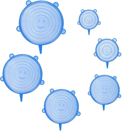 Silicone Stretch Lids With Bowl (Pack of 6)