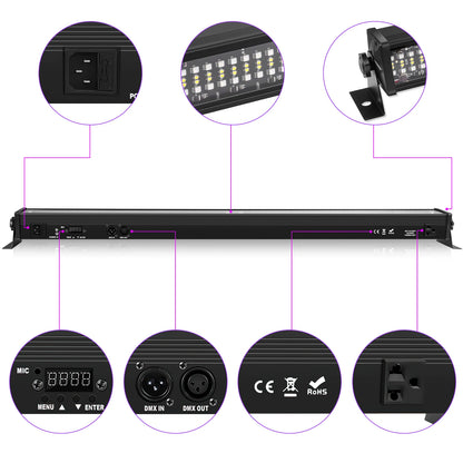 80W RGBW Wall Washer Light Bar: 336LEDs, 7000lm, IP65 Outdoor Stage & Building Floodlight.  Export to Sheets