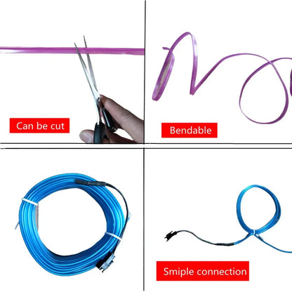 (5 meters/16.4 Ft) USB Ambient Light | Flexible EL Car Interior LED Strip